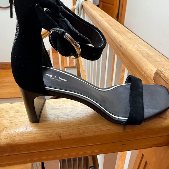 Rag & Bone Ellis Open Toe Black Suede Ankle Strap Sandals size 7 - Picture 6 of 6